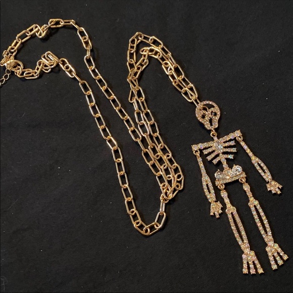 Halloween Bling Skeleton Necklace - Picture 1 of 4